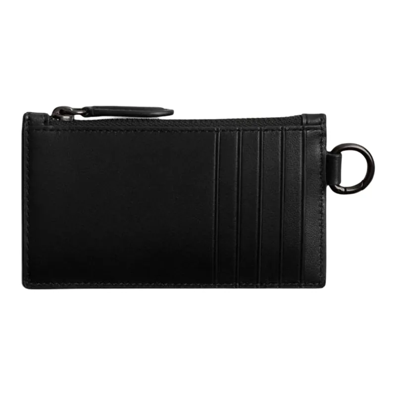 COACH Card Case Canvas With Exquisite Calfskin Card Holder Mini Men's Charcoal Gray-1