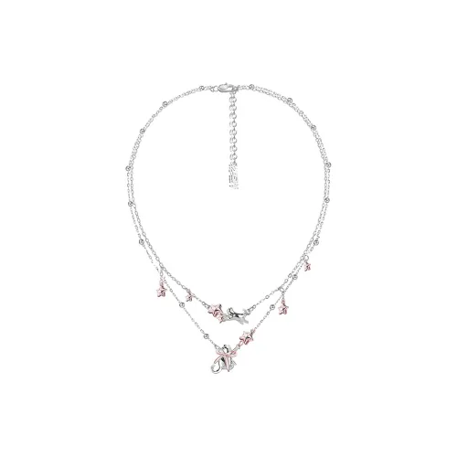 Masw Niche Premium Double Layering Collarbone Chain Necklaces Women's