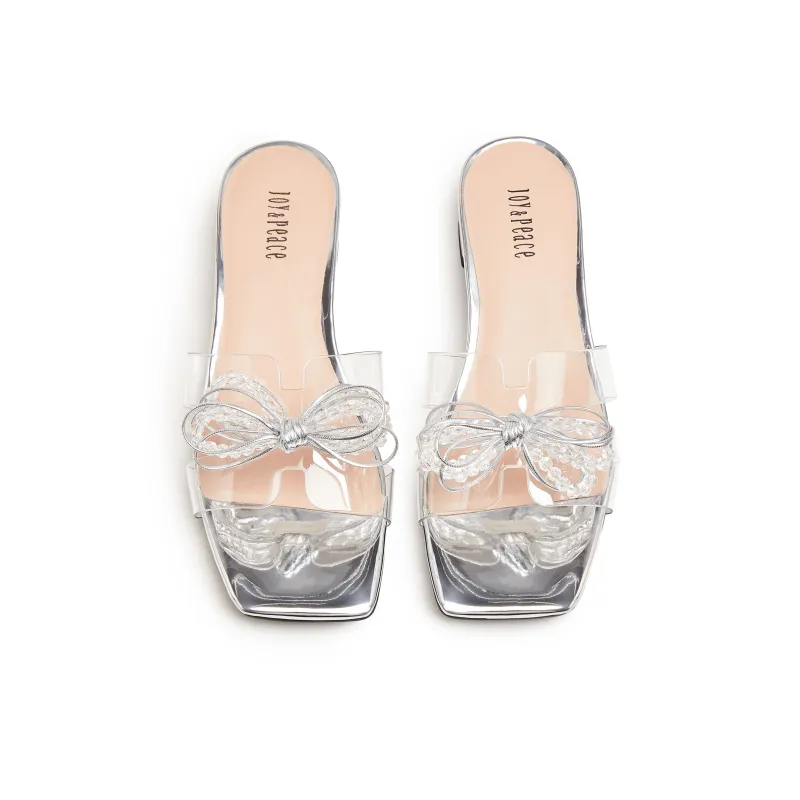 Joypeace Slip Resistant Slide Slippers Women's Silver-2