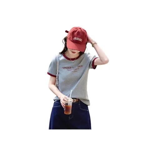 Still Quiet Regular Artsy Style Letter Youthful T Shirt Women's