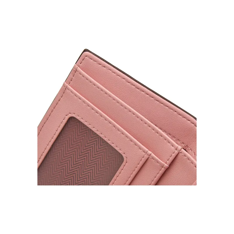 PIERRE CARDIN Cow Leather Wallet Regular Women's Black/Pink-4