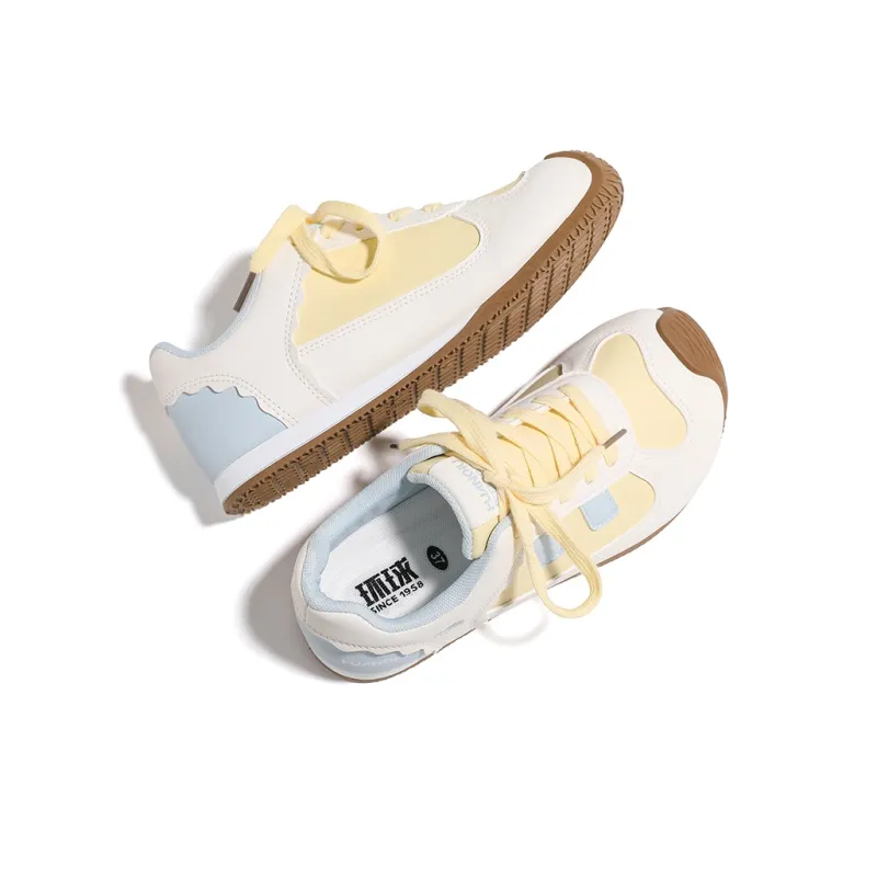 HUANQIU Lightweight, Breathable, And Slip Resistant Low Top Casual Shoes Women's Yellow Blue-3