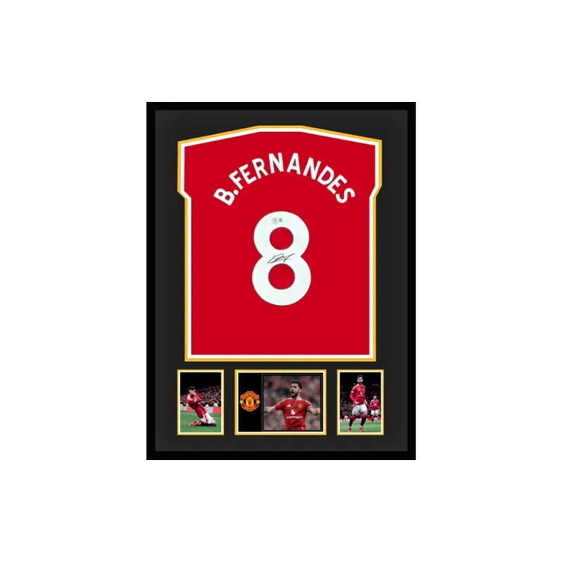 Three For Manchester United Jersey Beckett Official Certification, Deluxe Framing, Outer Frame Approx. 65x85cm Unisex-0