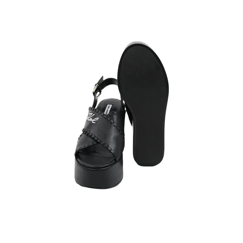 KARL LAGERFELD Wendy One Strap Sandals 12cm Women's Black-5