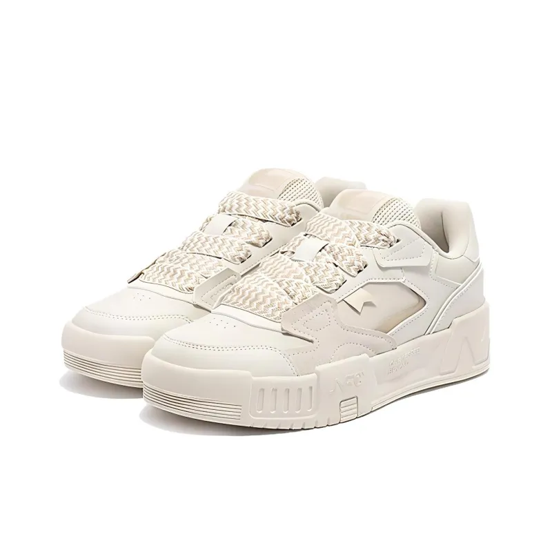 361° Anti-Slip Wear-Resistant Low-Top Skateboard Shoes Men's Beige-1