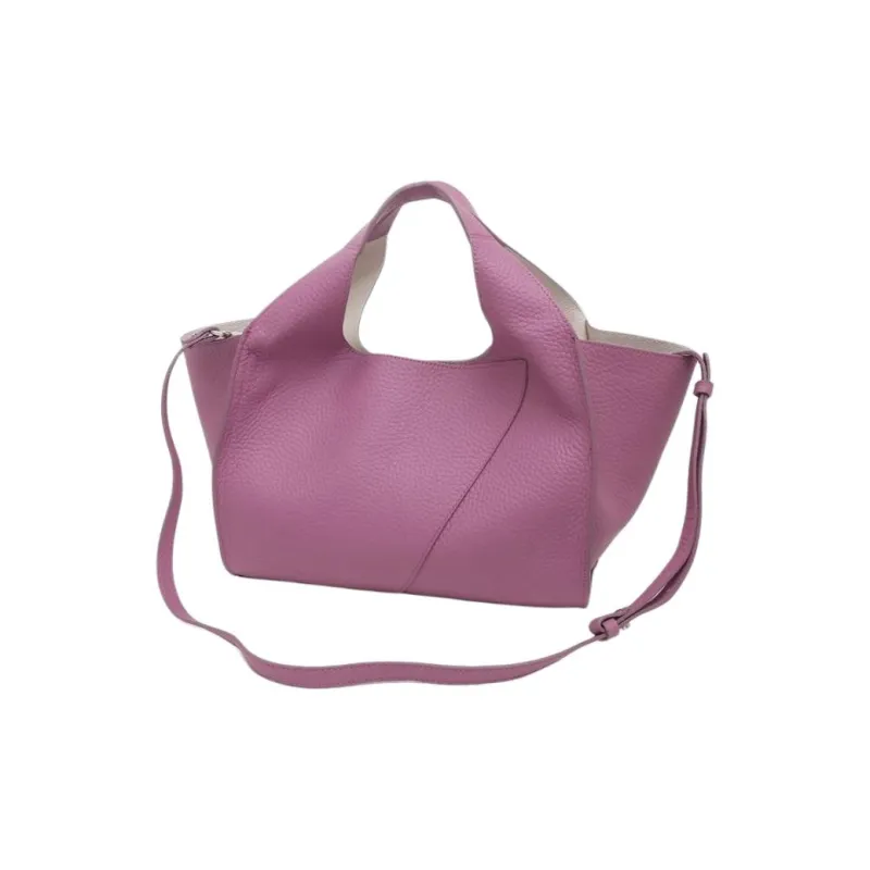 GIANNI CHIARINI Leather Shoulder Bag, Crossbody Bag, Handbag Women's Purple-3