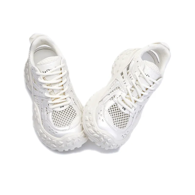 La Chapelle Slip Resistant, Abrasion Resistant, Breathable, Lightweight Low Top Chunky Sneakers Women's-2