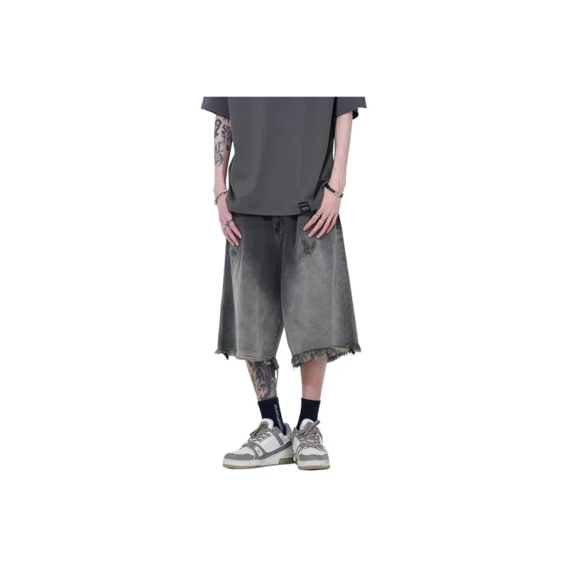 KVIV Denim Shorts Men Black -0
