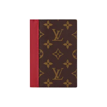 LOUIS VUITTON Colormania Coated Canvas Passport Holder Unisex Red & Brown