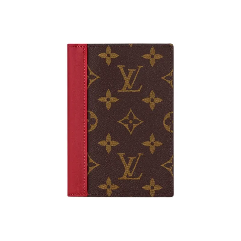 LOUIS VUITTON Colormania Coated Canvas Passport Holder Unisex Red & Brown-0