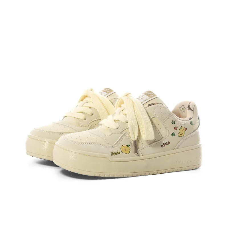 The New Age Family Low Top Skateboard Shoes Women's Yellow-1