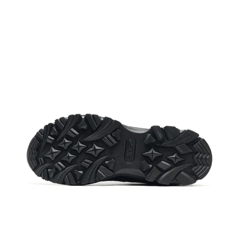 XTEP Shock Absorbers With Slip Resistant And Abrasion Resistant Properties Low Top Hiking Shoes Men's Black Silver-5