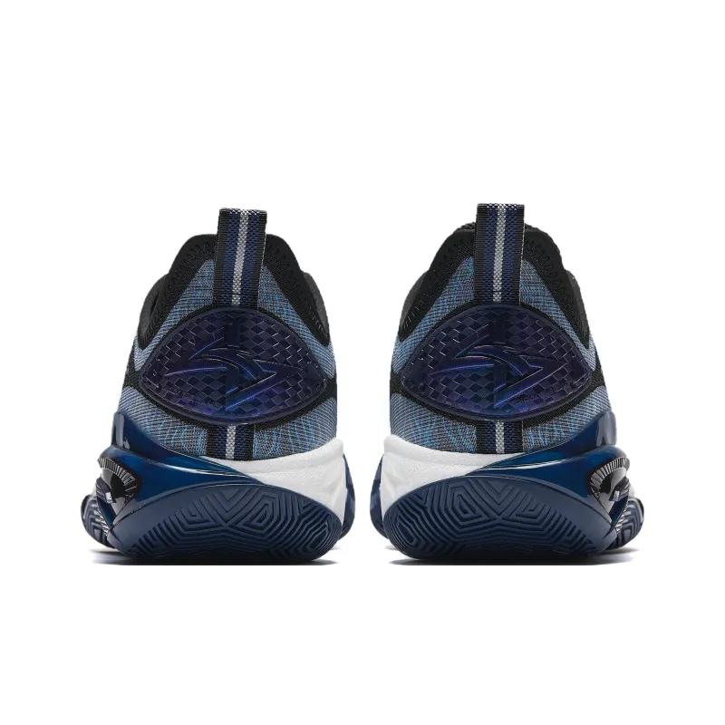 Anta Cushioning, Abrasion Resistant, And Resilient Properties Low Top Basketball Shoes Men's Blue-4