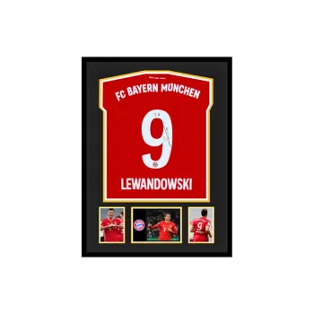 Three For Munich Team Jersey Beckett Official Certification, Deluxe Framing, Outer Frame Approx. 65x85cm Unisex