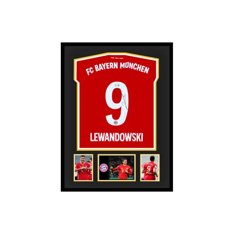 Three For Munich Team Jersey Beckett Official Certification, Deluxe Framing, Outer Frame Approx. 65x85cm Unisex-0