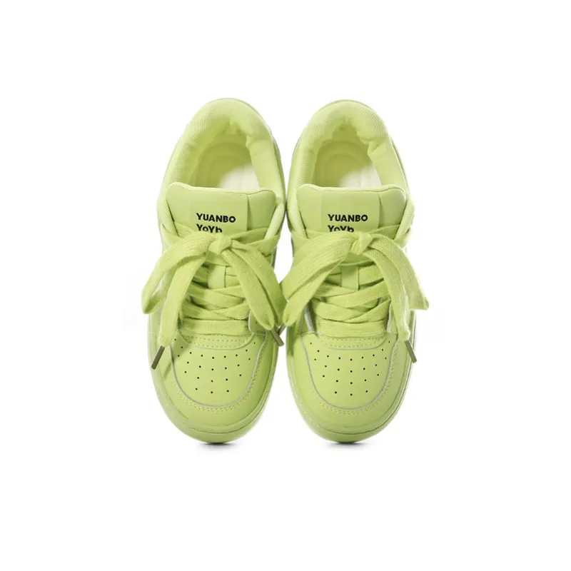 The New Age Family Low Top Skateboard Shoes Women's Neon Green-2