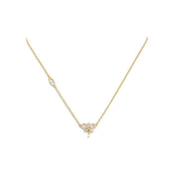 DIOR Resin, Metal, Faux Crystal Necklaces Unisex Gold