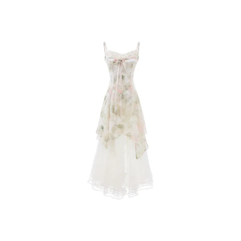 Manekniv Slip Dresses Women's Peach With A Hint Of Green-0