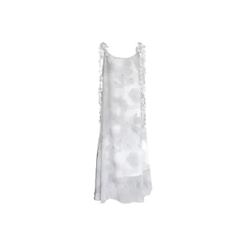 GUOZHEN Slip Dresses Women's Gray