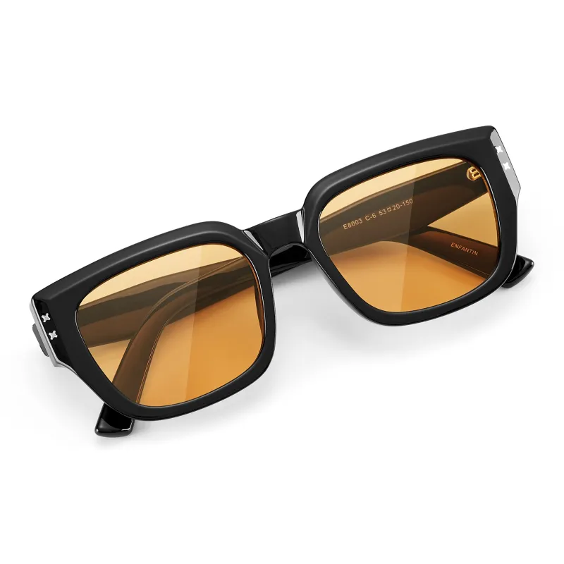 ENFANTIN TR/Memory Plastic Square Sunglasses Unisex-4