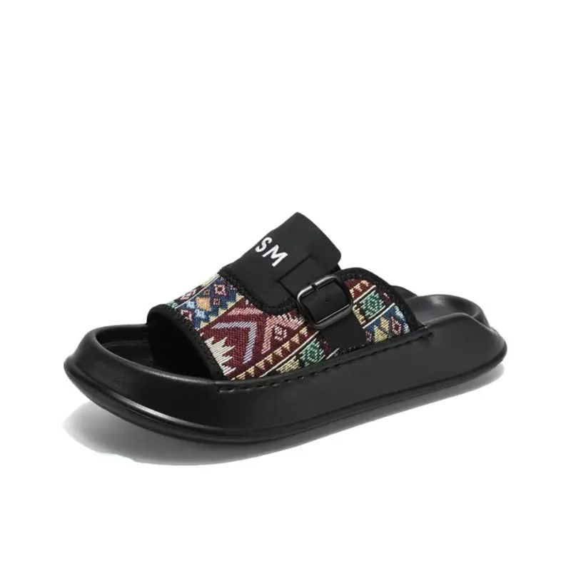 Shiozawa Rubber Sole Stitching Abrasion Resistant Slide Slippers Men's-0
