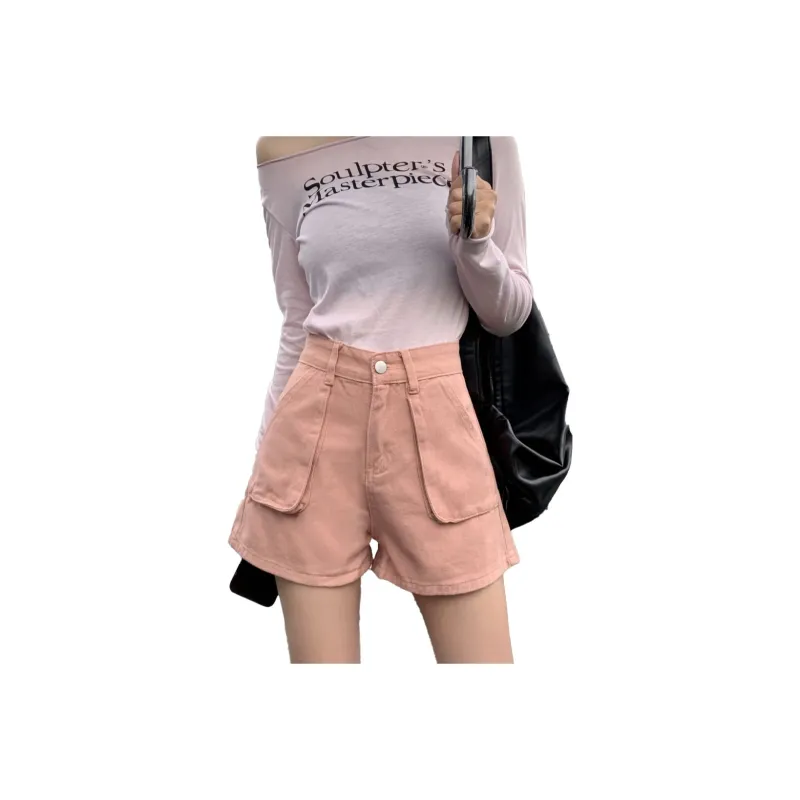 Ordifen Denim Shorts Women's Pink-0