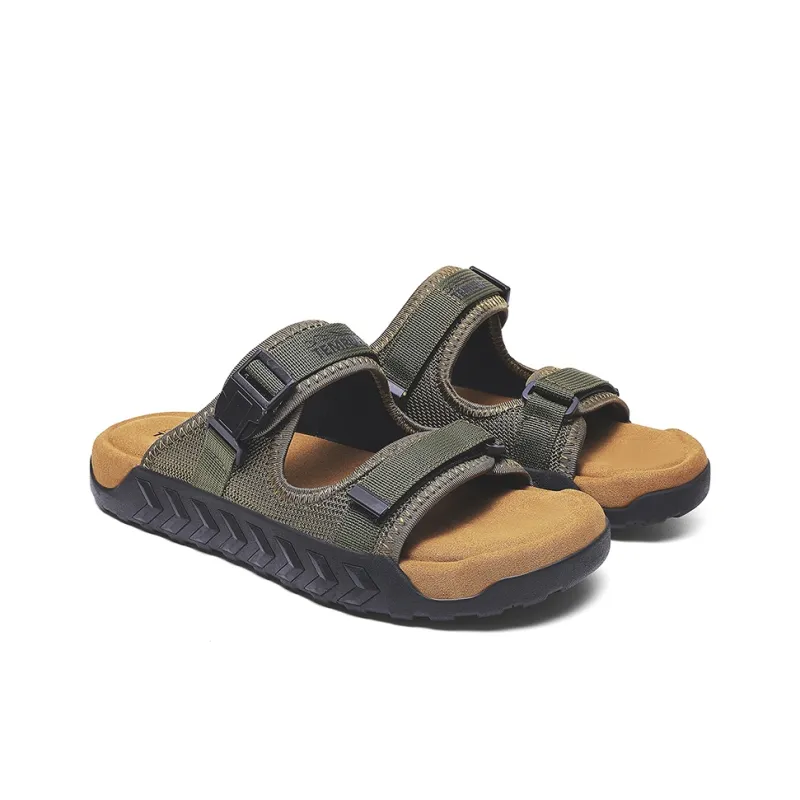 TEMPUR Rubber Sole Abrasion Resistant Slide Slippers Men's Green-1