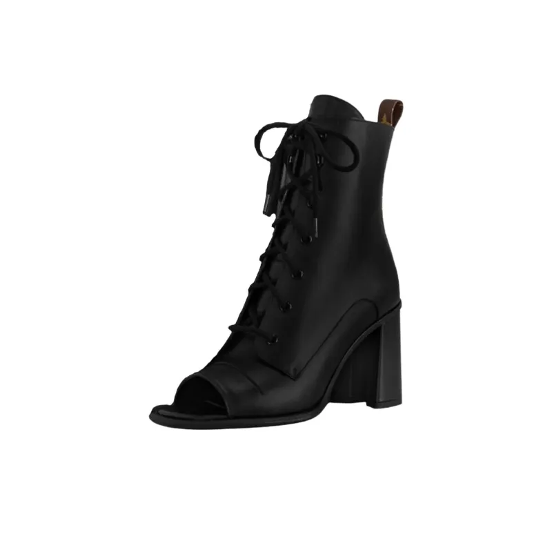 LOUIS VUITTON Berlin Ankle Boots 8.5cm Women's Black-0