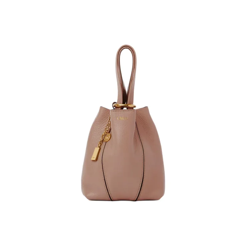 Chloe Spin Cow Leather Water Buckets Shoulder Bag, Crossbody Bag Handbag Trumpets Women's Purple-1