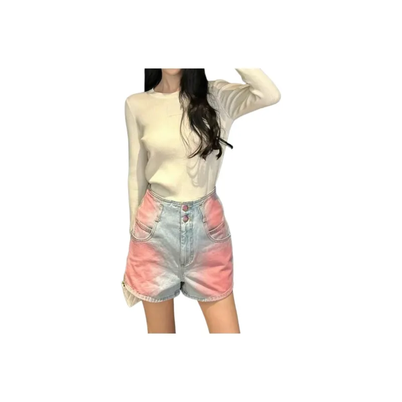 Ordifen Denim Shorts Women's Light Blue-0