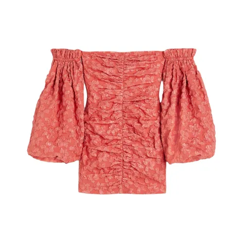 Rotate H&M Flower Puff Sleeve Dress Spiced Coral