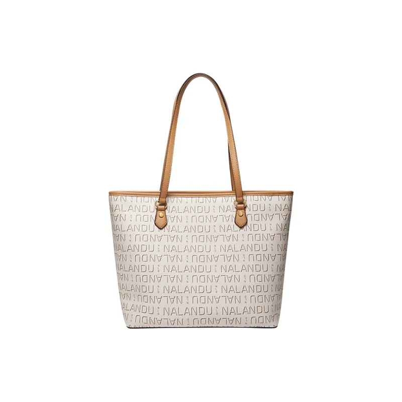 Narandu PVC Tote Bag, Shopping Bag, Mom Bag, Women's Bag, Shoulder Bag Tubas Women's Brown/Cream White-4