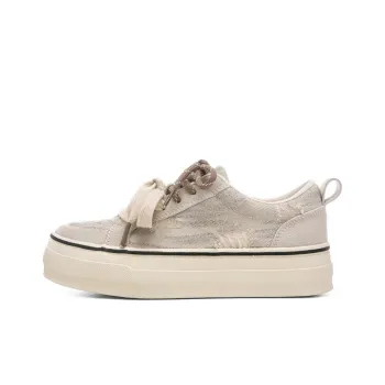 Ordifen Low Top Canvas Shoes Women's Starlight Beige Gold
