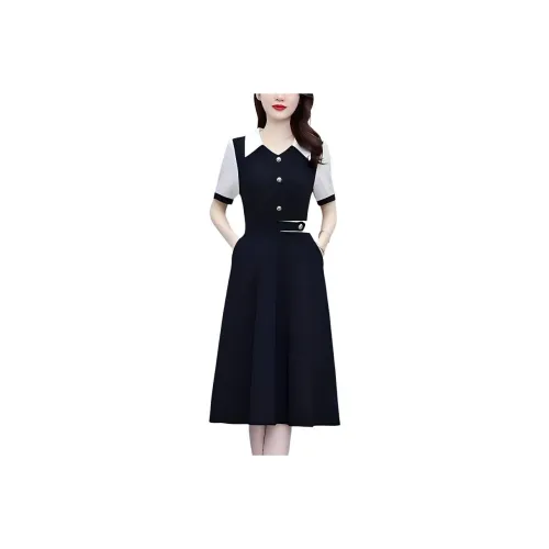 Flowers In Water Short Sleeved Dress Women's
