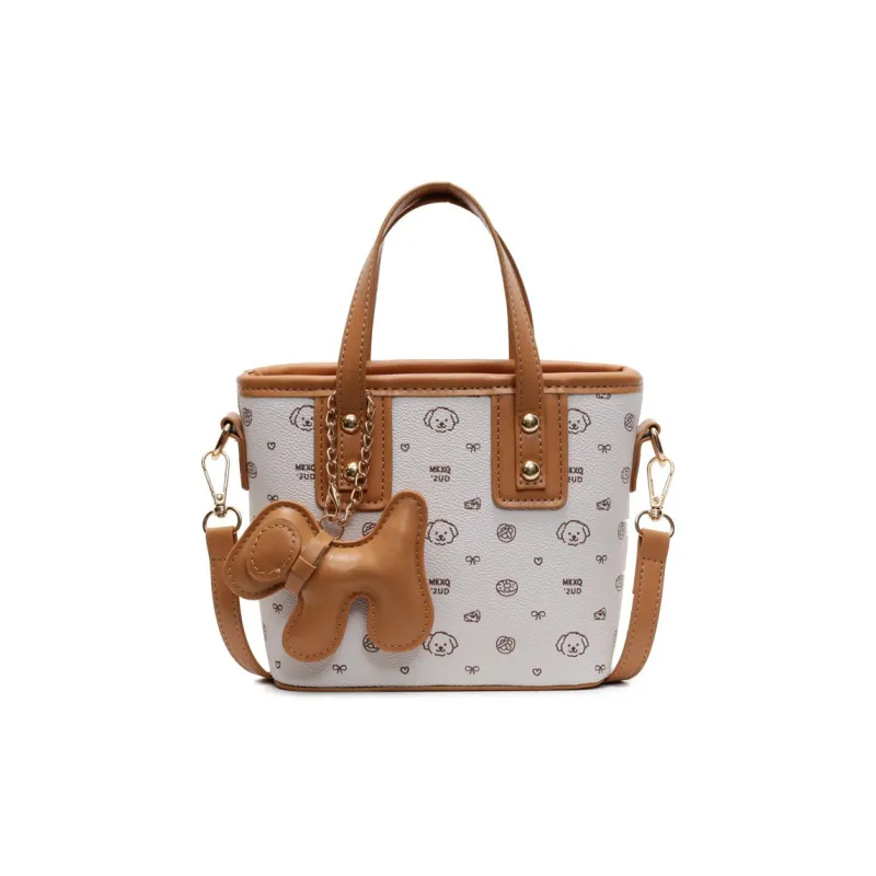 NOMK PU Crossbody One Shoulder Handbag Women's White & Brown/Ecru/Pink/Coffee-0