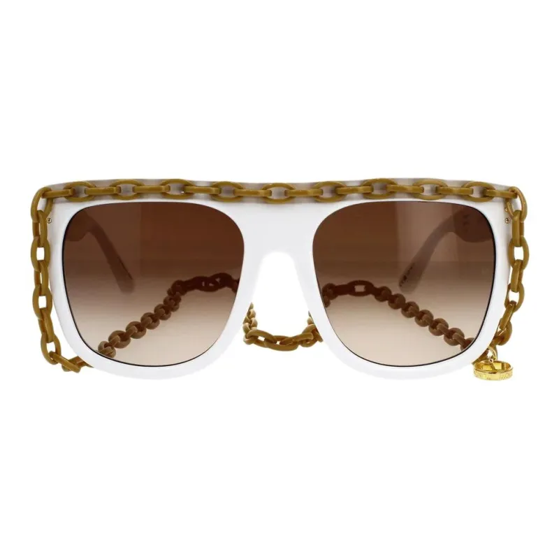 Linda Farrow Acetate Square Sunglasses Women's White-1