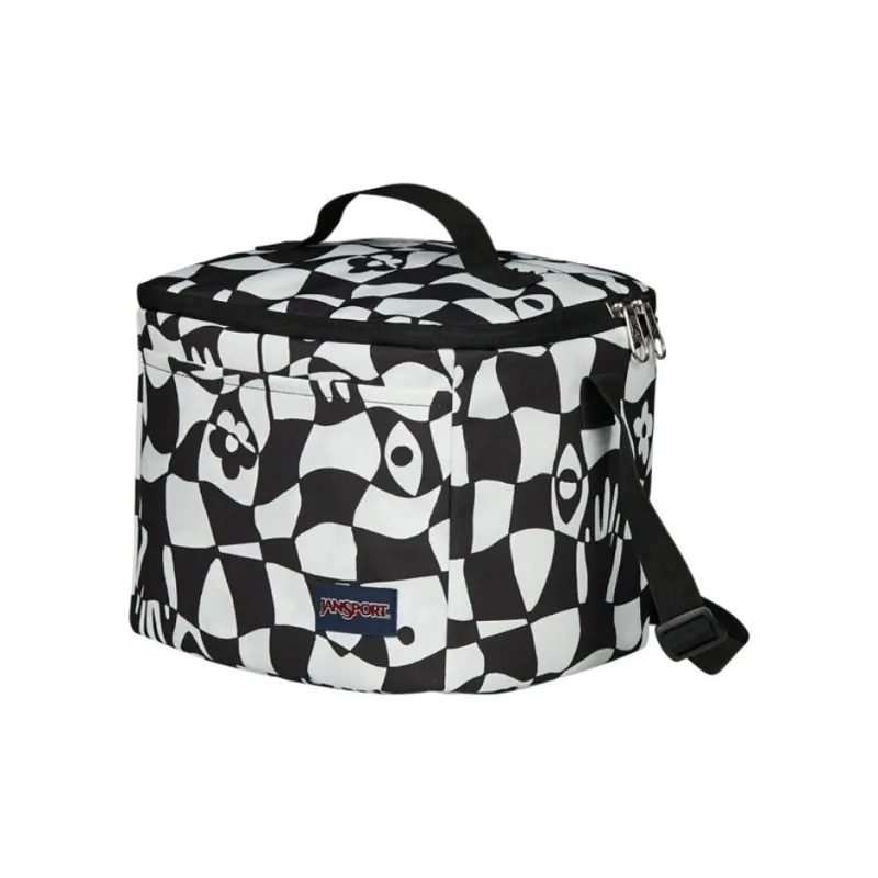 JanSport Polyester Shoulder Bag Unisex Black White-1