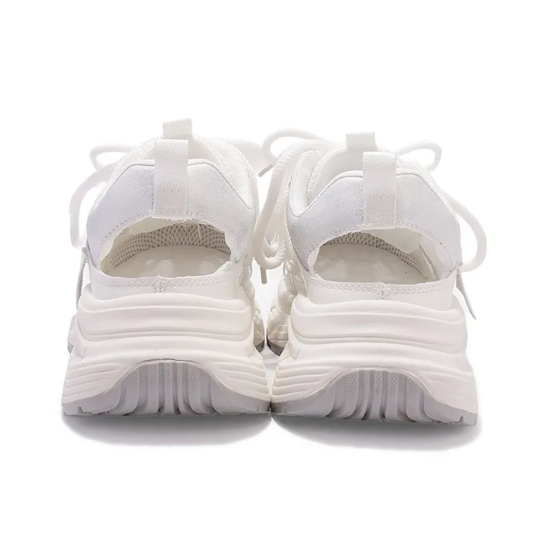 Miss Zhang Low Top Chunky Sneakers Women's White Gray-3
