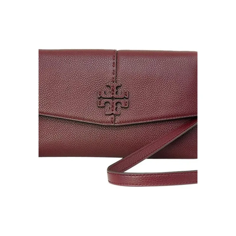 TORY BURCH Cow Leather Crossbody Bag, Shoulder Bag Trumpets Women's Burgundy-3