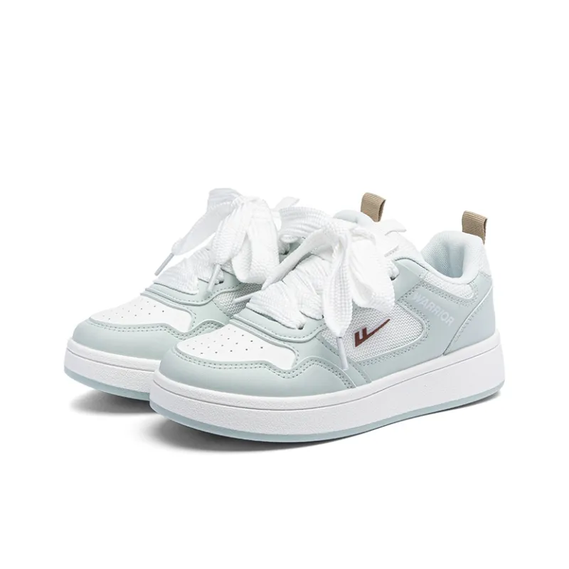 Warrior Slip Resistant, Abrasion Resistant, Lightweight Low Top Skateboard Shoes Women's White Green-2