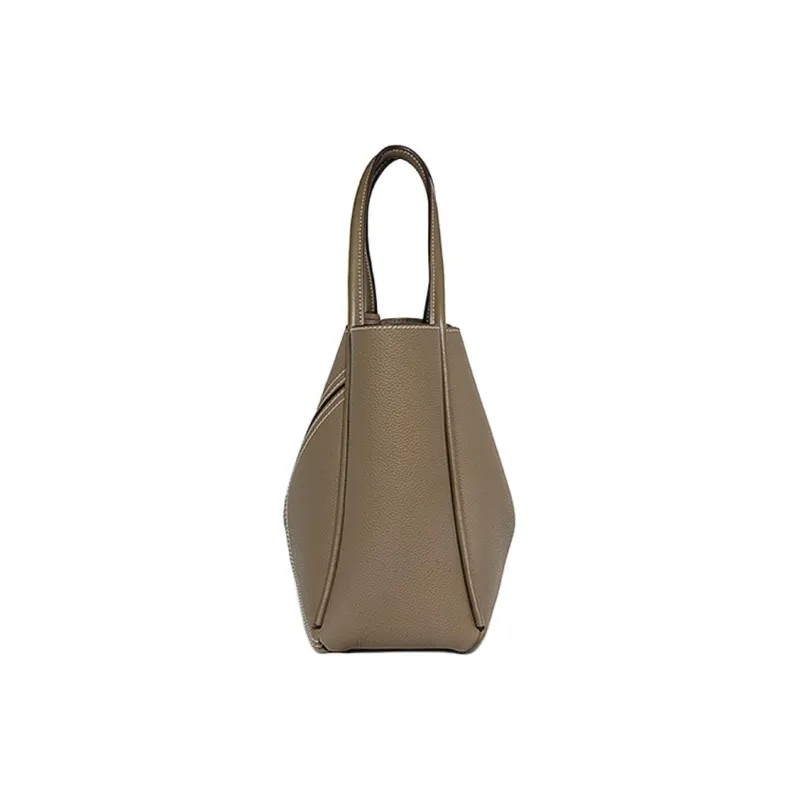 KAISER Top Grain Cow Leather Crossbody One Shoulder Handbag Women's Black/Elephant Gray-6