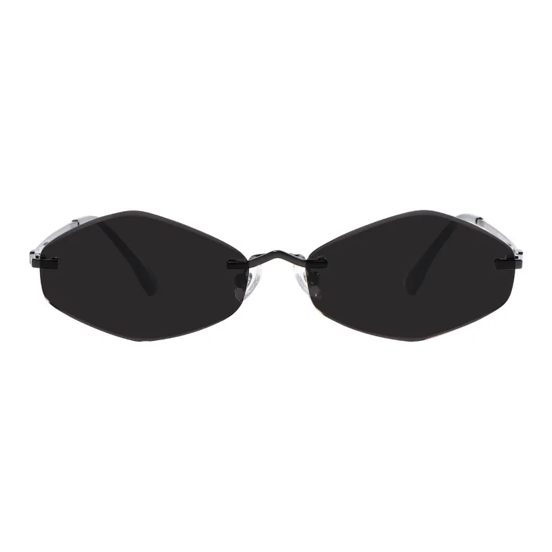 ETTE Alloy Plate Irregular Shape Sunglasses Women's-3