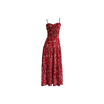 SKYA Slip Dresses Women's Red Floral