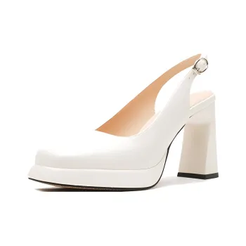GOSO Chunky Heel High Heels Women's Ecru