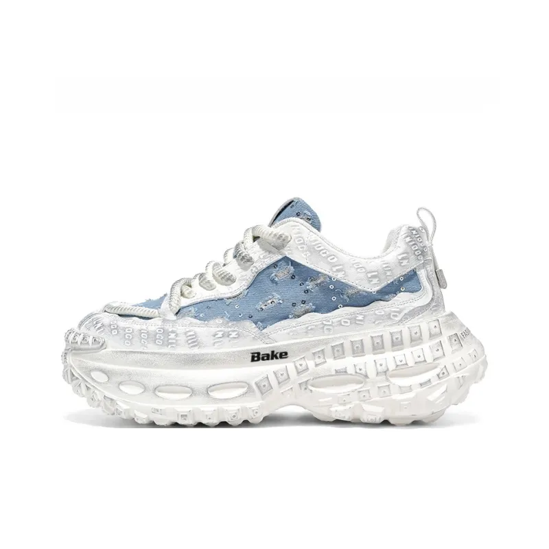 BAKE Breathable Height Increase Low Top Chunky Sneakers Men's-6