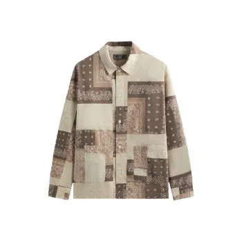KITH Washed Cotton Bandana Boxy Collared Overshirt Shirt Men's Overcast Day