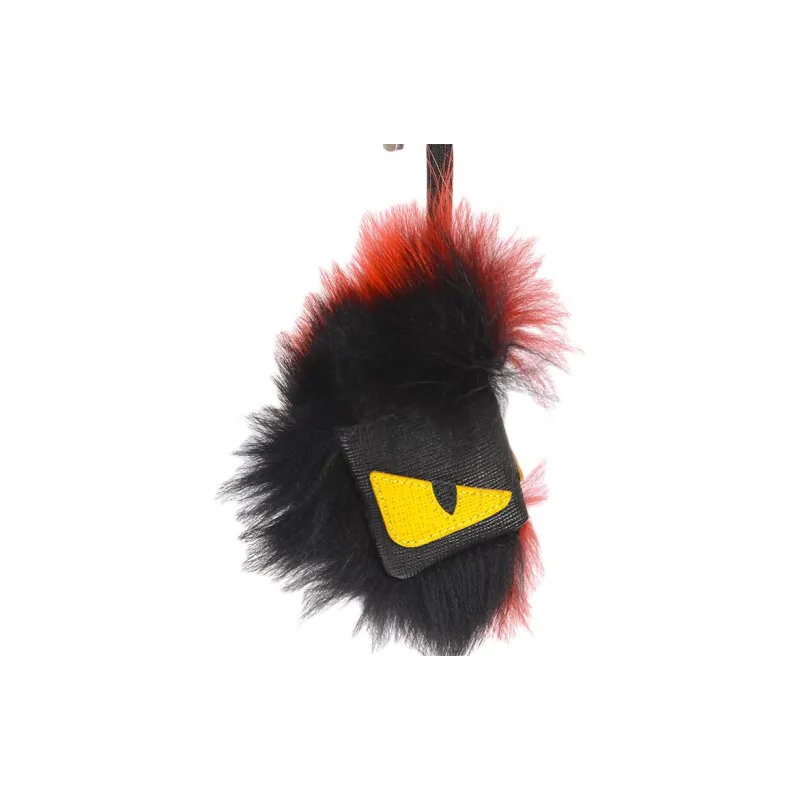 FENDI Fox Fur Keychains Unisex Red-2