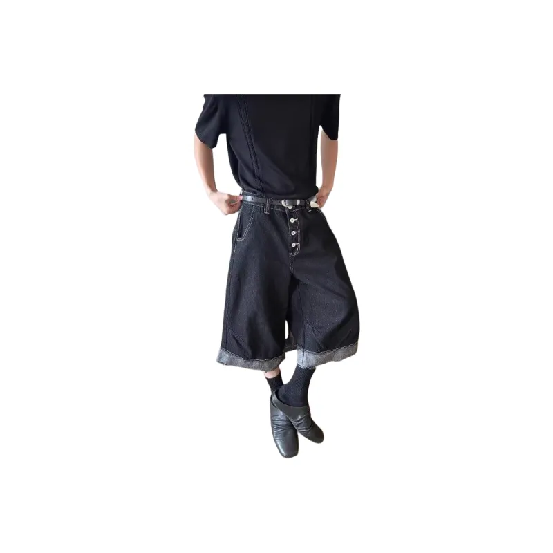 PVPVPV Denim Shorts Unisex Black-1