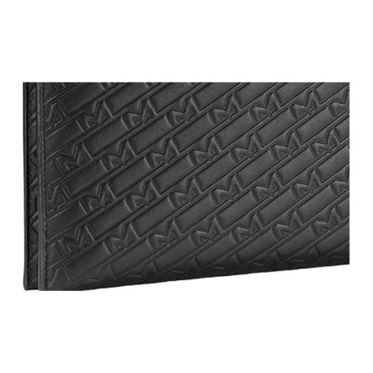 MONTBLANC All Black Cow Leather Clutch Regular Men's Black-2