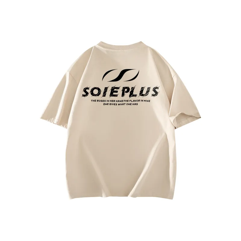 SOIE T Shirts Unisex Light Beige Apricot-0